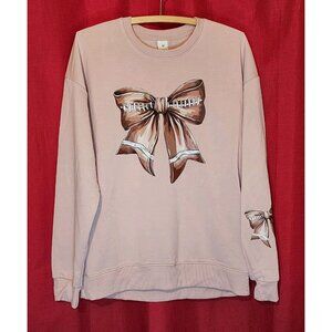 Women's Sweater Oversized Bow Pink Size Medium
